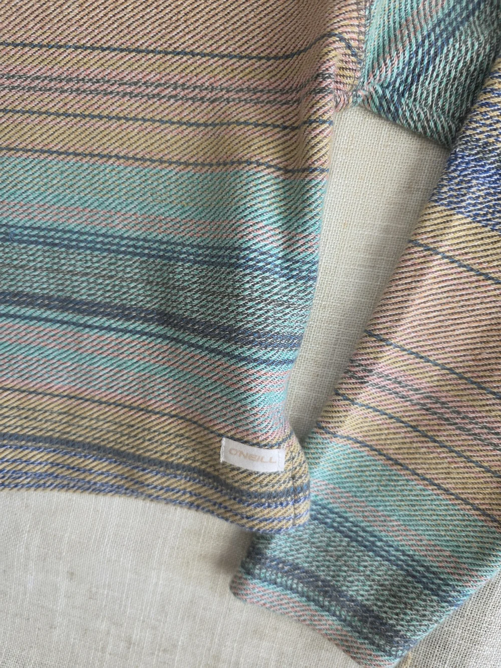 O'Neill Girls Hoodie‎ Beach Pullover Striped Cropped Pastel Earth Tones Size S